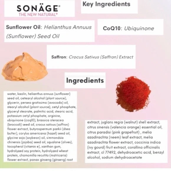 Sonage Saffron Energizing Vitamin Mask Full Size w CoQ10 + FREE BRUSH 50ml *NEW - Picture 10 of 15
